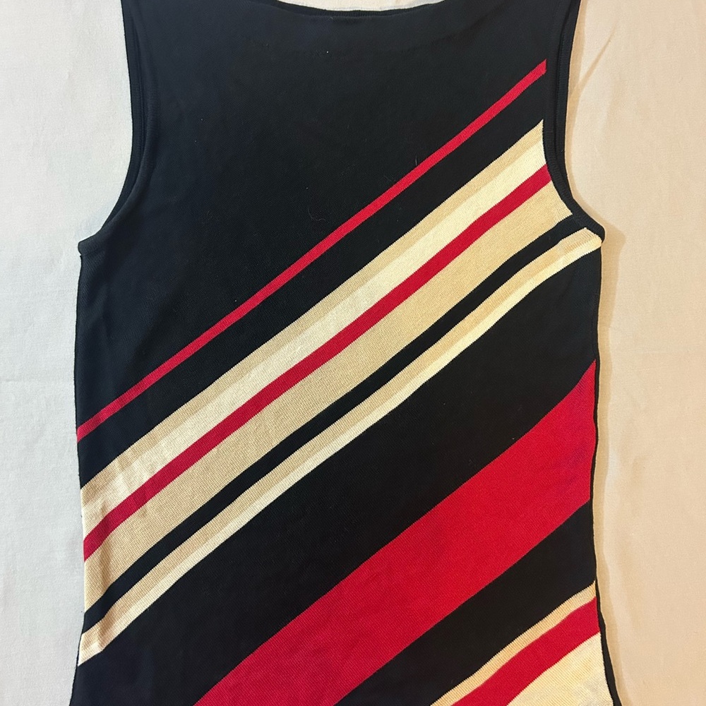 Women’s The Limited Black and Red Diagonal Stripe lightweight Tank Top size‎ XS